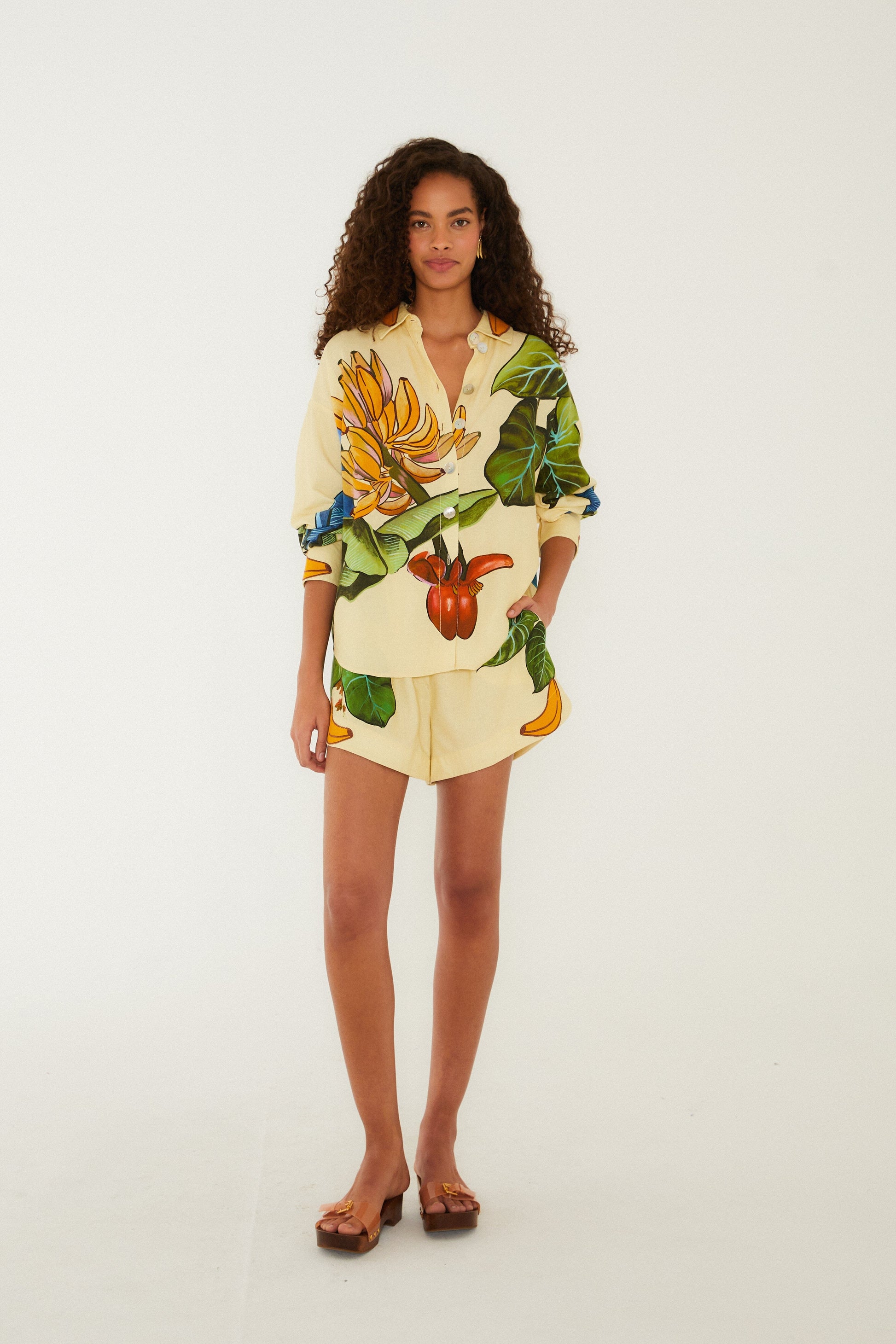 FARM Rio Shop Yellow Banana Grapes Lenzing Ecovero Euroflax Shirt