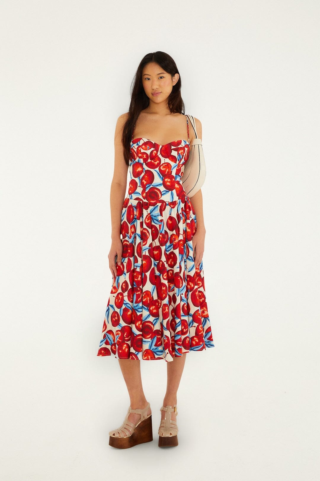 FARM Rio Shop Cherry Blossom Sleeveless Lenzing Ecovero Euroflax Midi Dress