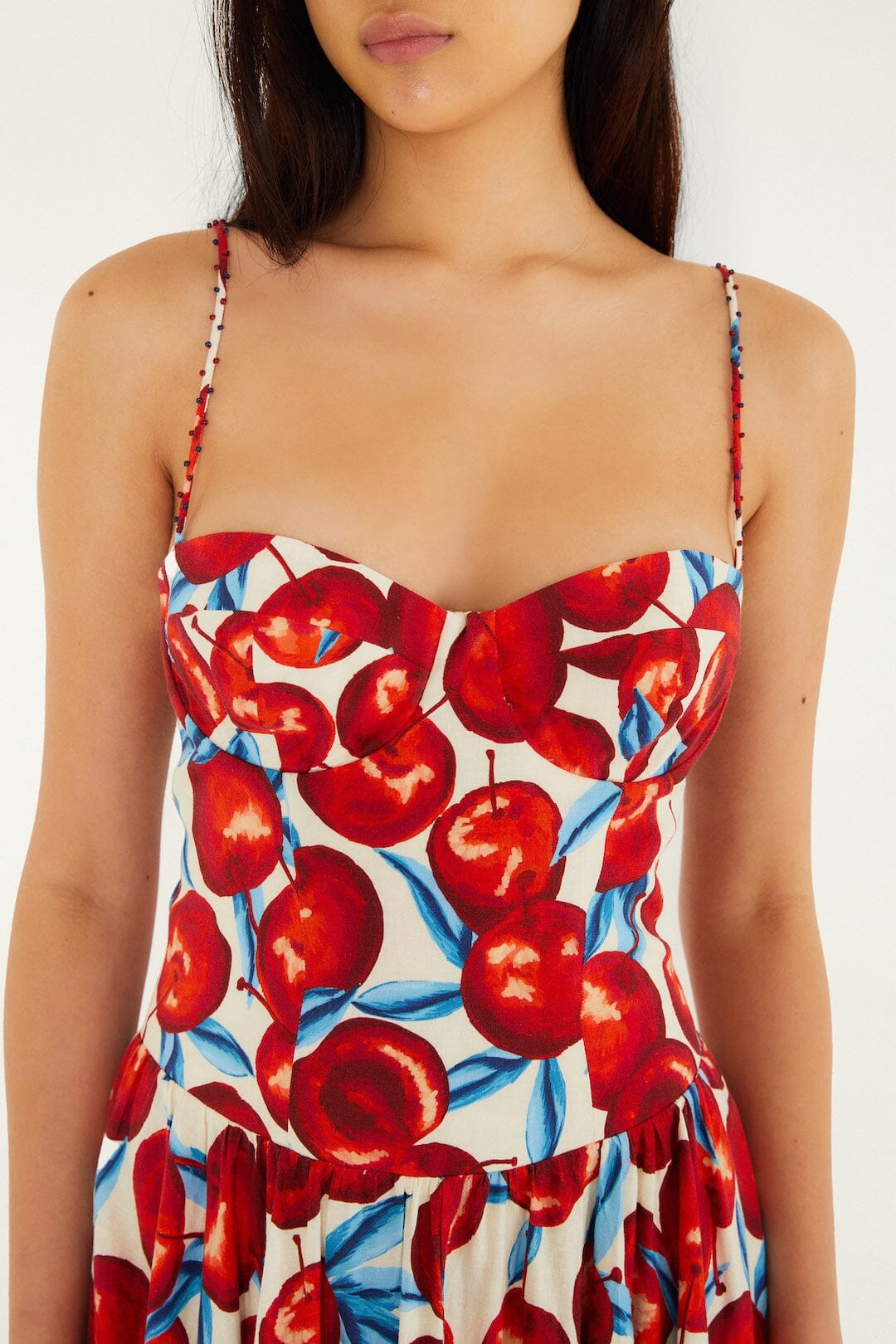 FARM Rio Shop Cherry Blossom Sleeveless Lenzing Ecovero Euroflax Midi Dress