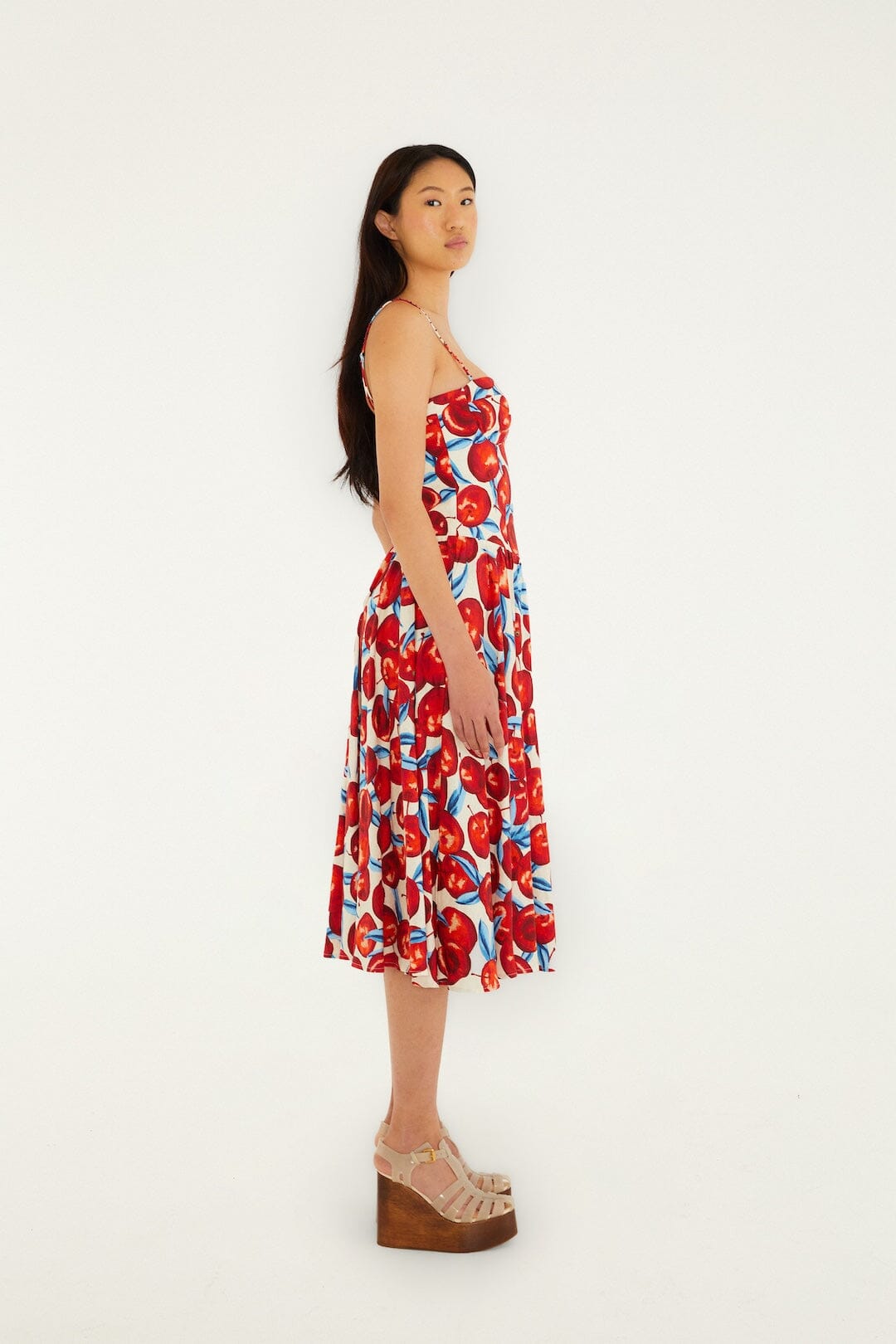 FARM Rio Shop Cherry Blossom Sleeveless Lenzing Ecovero Euroflax Midi Dress