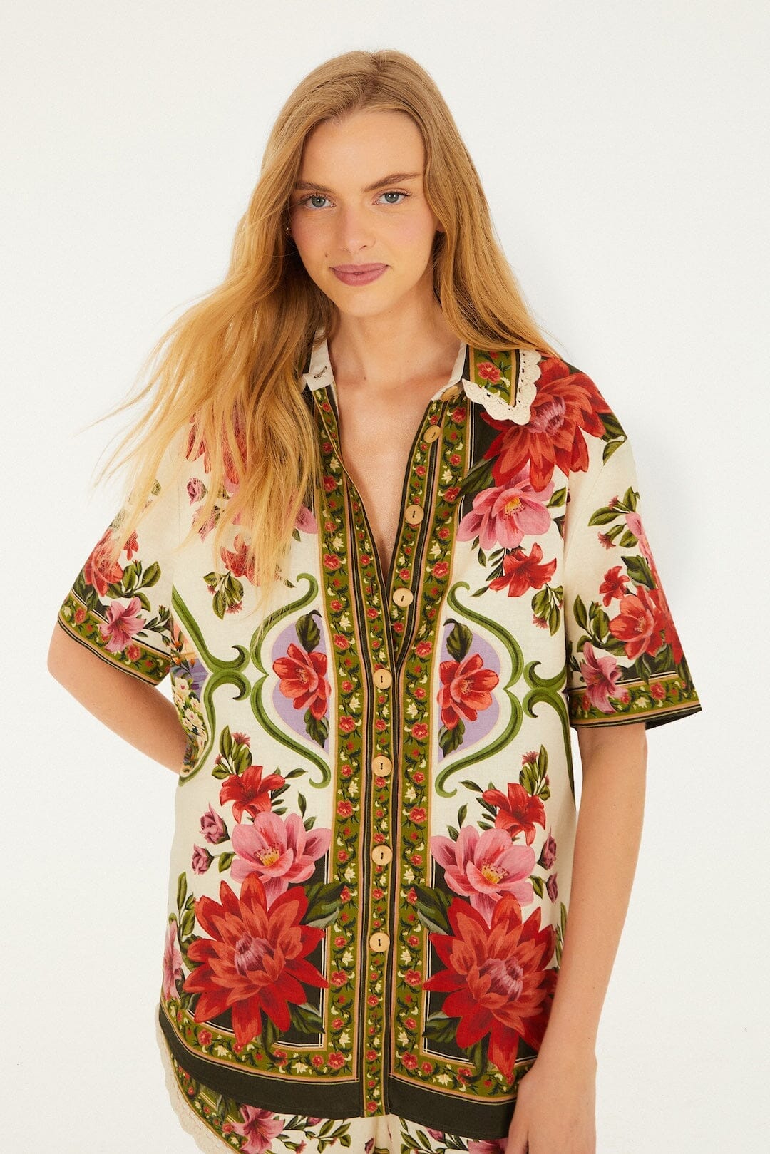 FARM Rio Sale Sand Wonder Rio Crochet Lenzing Ecovero Euroflax Unisex Shirt