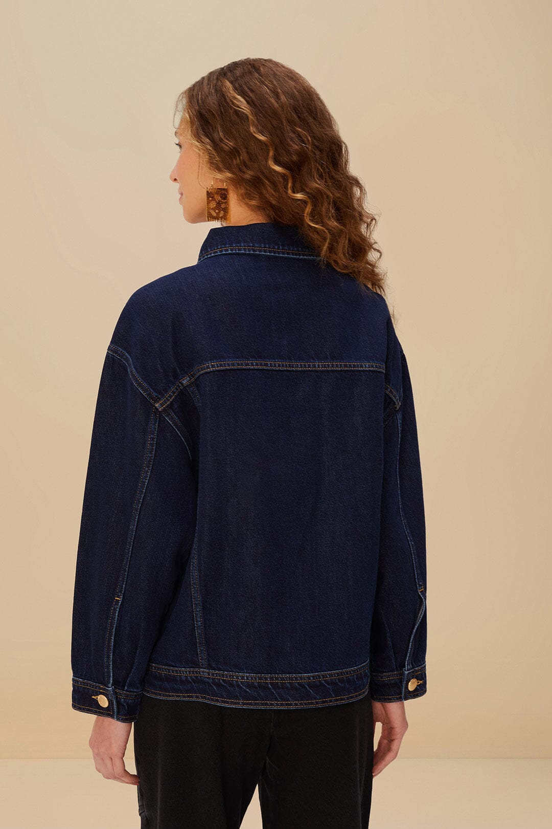 FARM Rio Sale by Type Dark Denim Buttoned Jacket