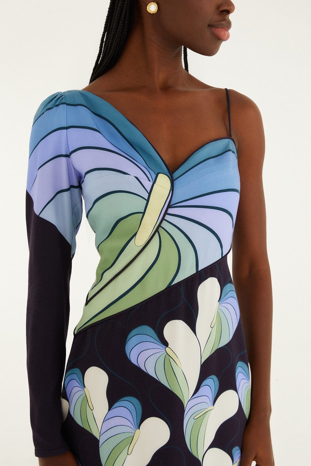 FARM Rio Sale Dresses Black Lovely Anthurium One-Shoulder Maxi Dress