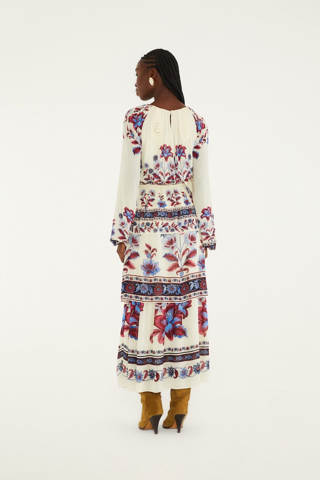 FARM Rio Sale Dresses White Malu Winter Cut-Out Long Sleeve Maxi Dress