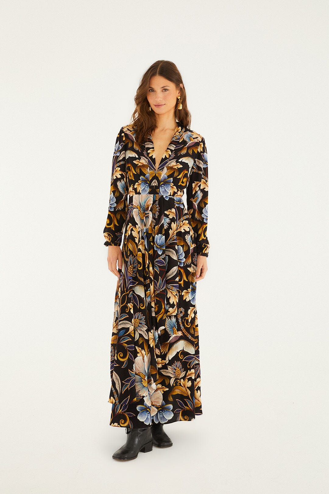 FARM Rio Sale Dresses Black Snake Garden Lenzing® Ecovero® Viscose Maxi Dress