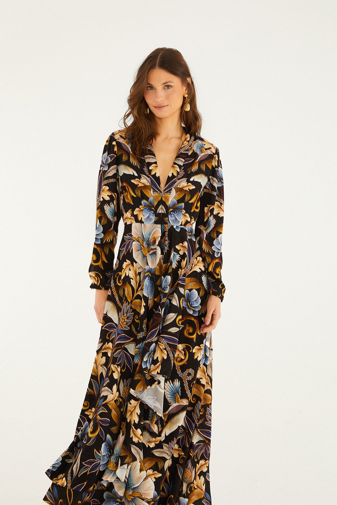 FARM Rio Sale Dresses Black Snake Garden Lenzing® Ecovero® Viscose Maxi Dress