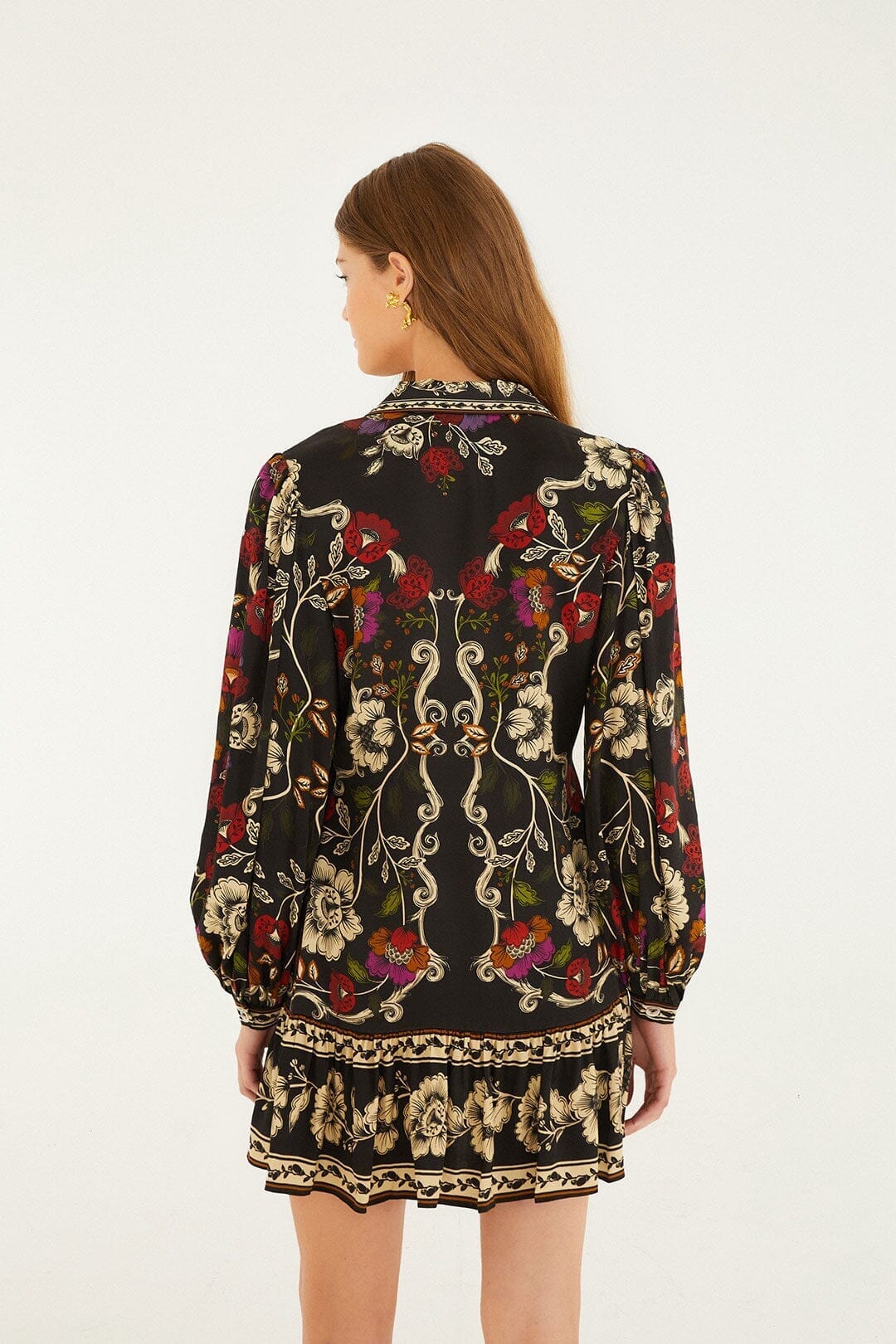 FARM Rio Sale Dresses Black Rococo Flowers Lenzing™ Ecovero™ Viscose Mini Dress