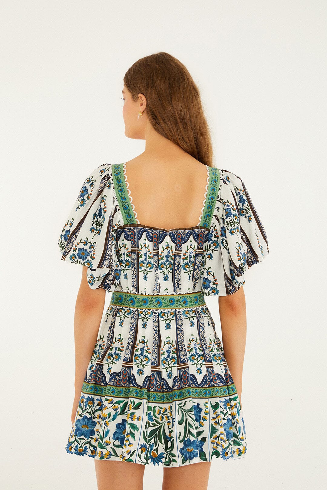 FARM Rio Shop Off-White Manoela Belted Lenzing Ecovero Euroflax Mini Dress