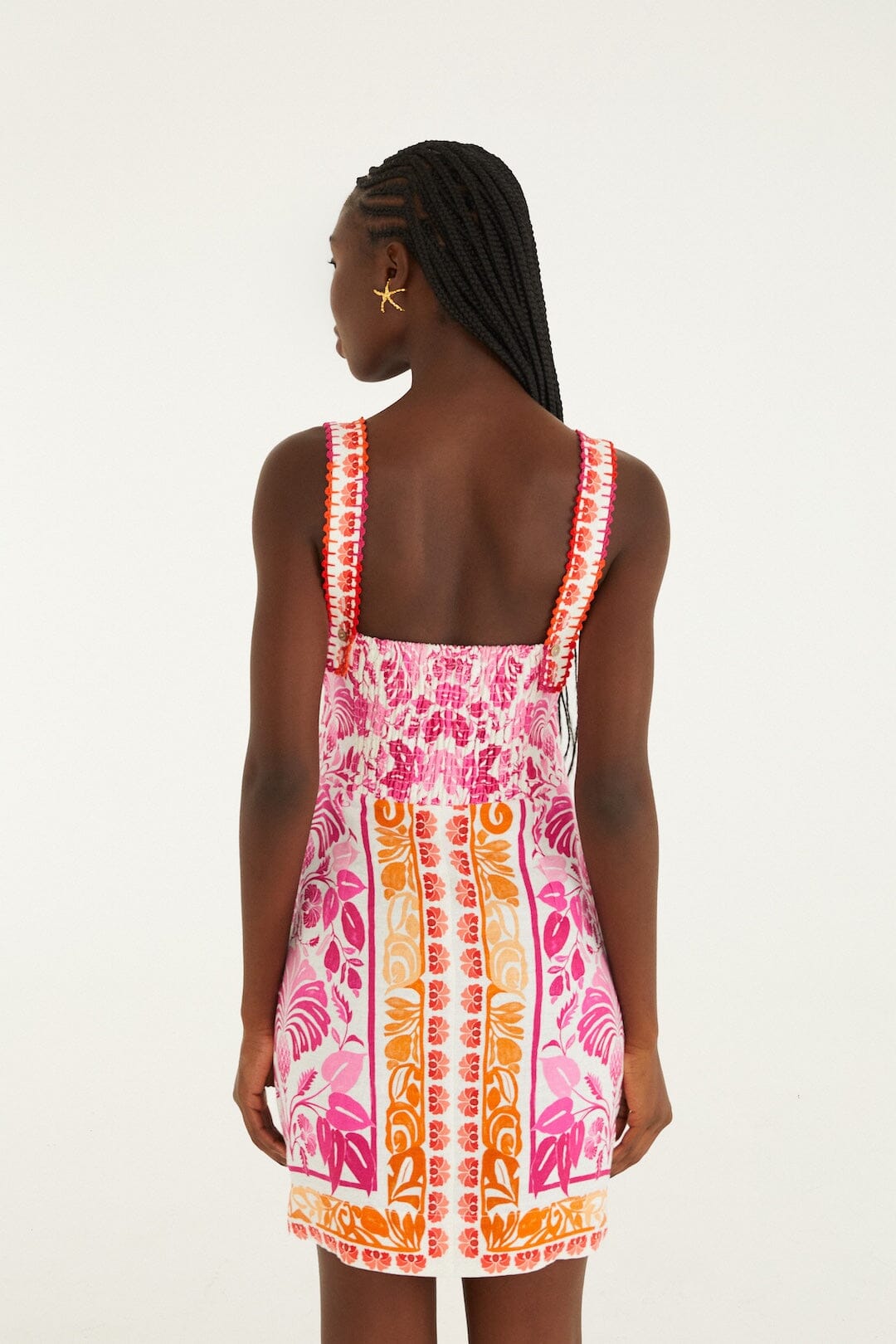 FARM Rio Shop Off-White Santorini Crochet Euroflax Premium Linen Mini Dress