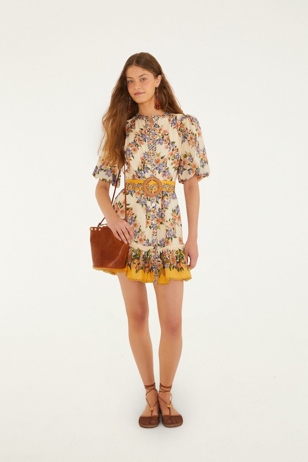 FARM Rio Shop Sand Hilo Stripes Mini Dress