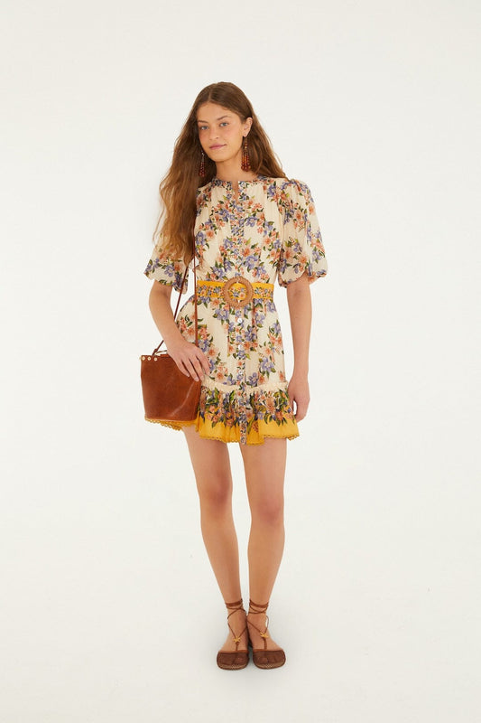 FARM Rio Shop Sand Hilo Stripes Mini Dress