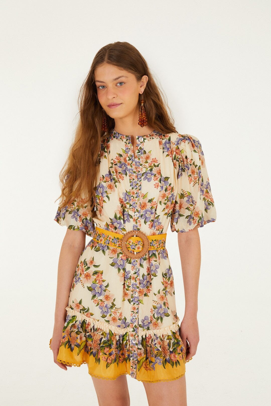 FARM Rio Shop Sand Hilo Stripes Mini Dress