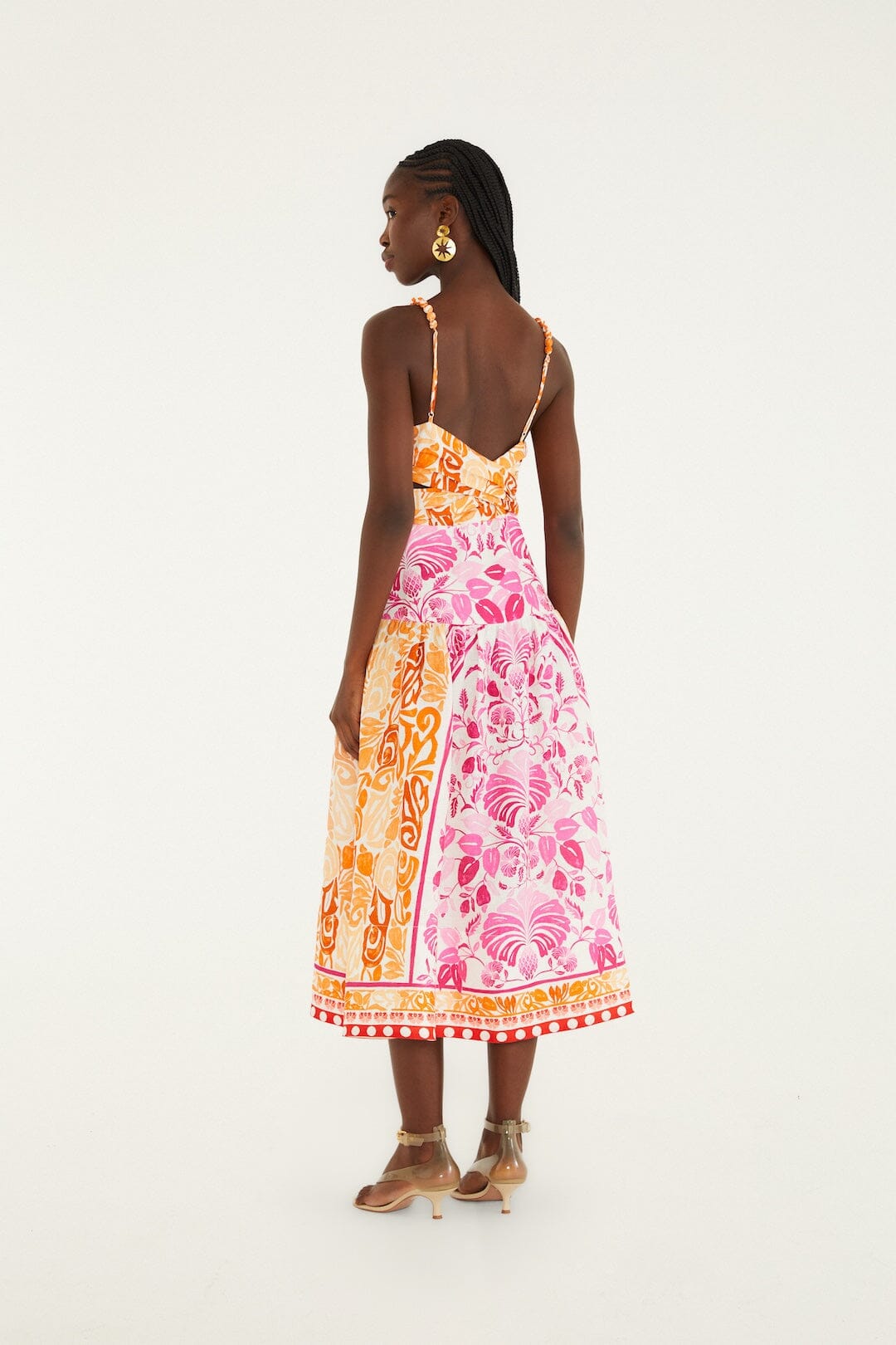 FARM Rio Shop Off-White Santorini Euroflax Premium Linen Midi Dress