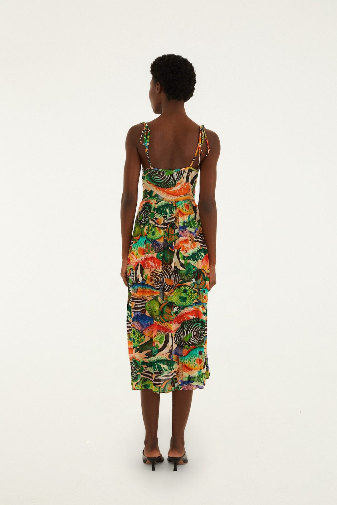 FARM Rio Shop Multicolor Fish Sea Sleeveless Midi Dress