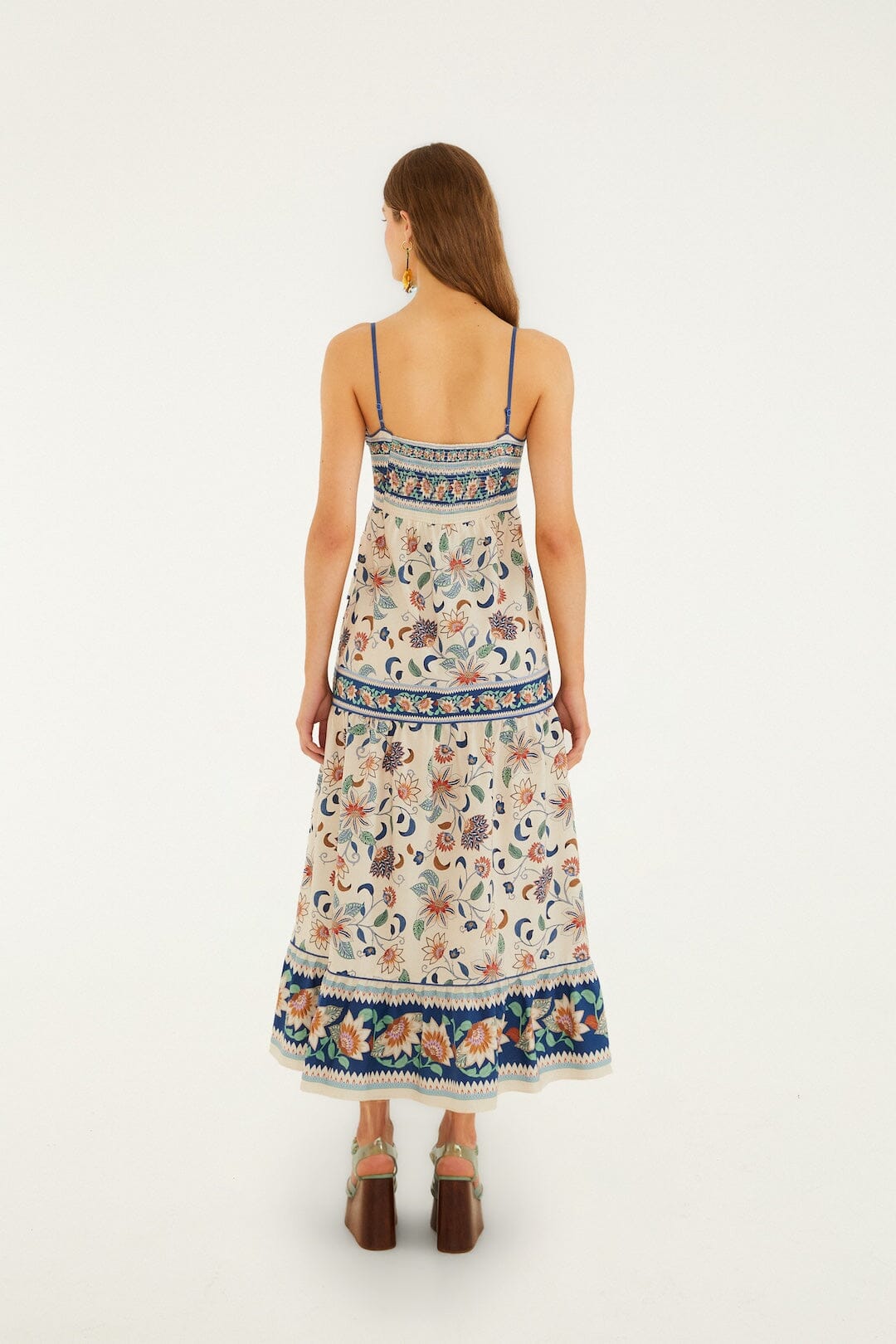 FARM Rio Shop Soft Pink Floral Delhi Tapestry Midi Dress