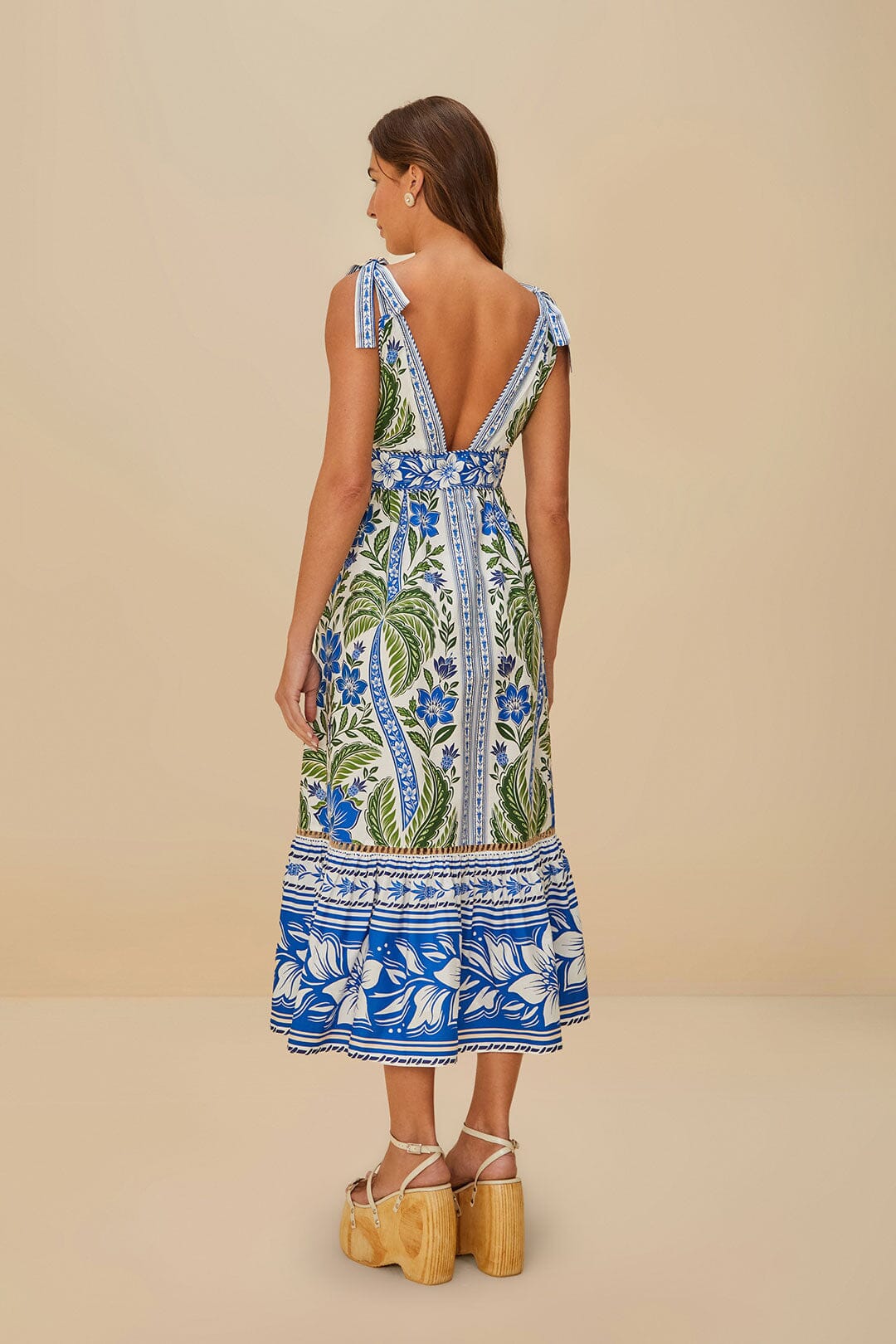 FARM Rio Shop Off-White Tropicance Organic Cotton Midi Dress