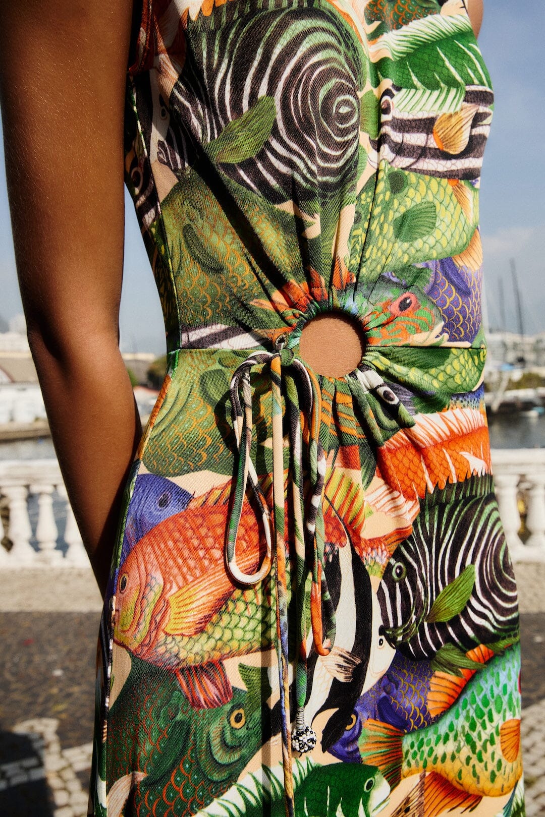 FARM Rio Shop Multicolor Fish Sea Sleeveless Maxi Dress