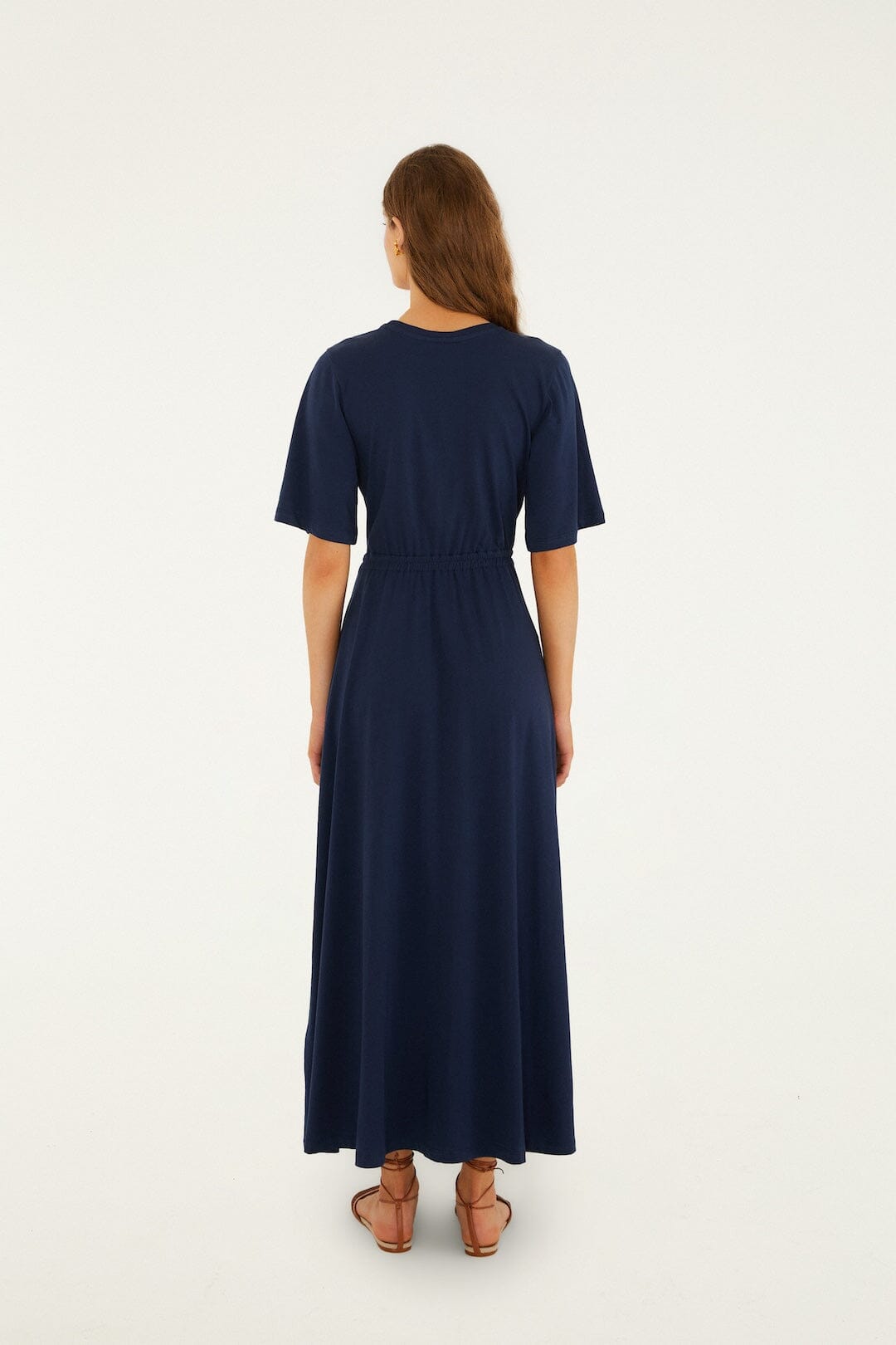 FARM Rio Shop Dark Blue Cut-Out Short Sleeve Maxi Dress