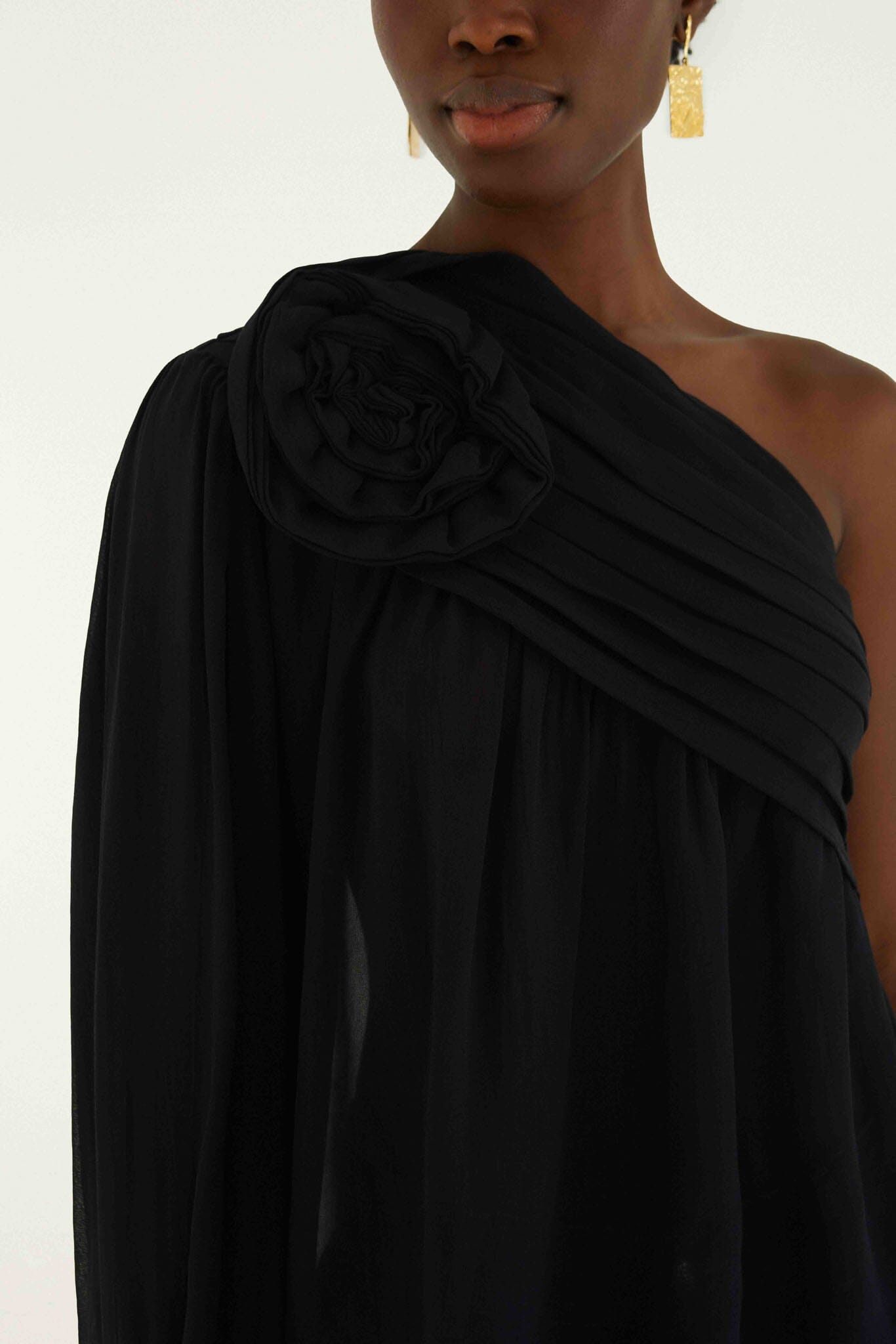 FARM Rio Shop Black Rose One Shoulder Blouse