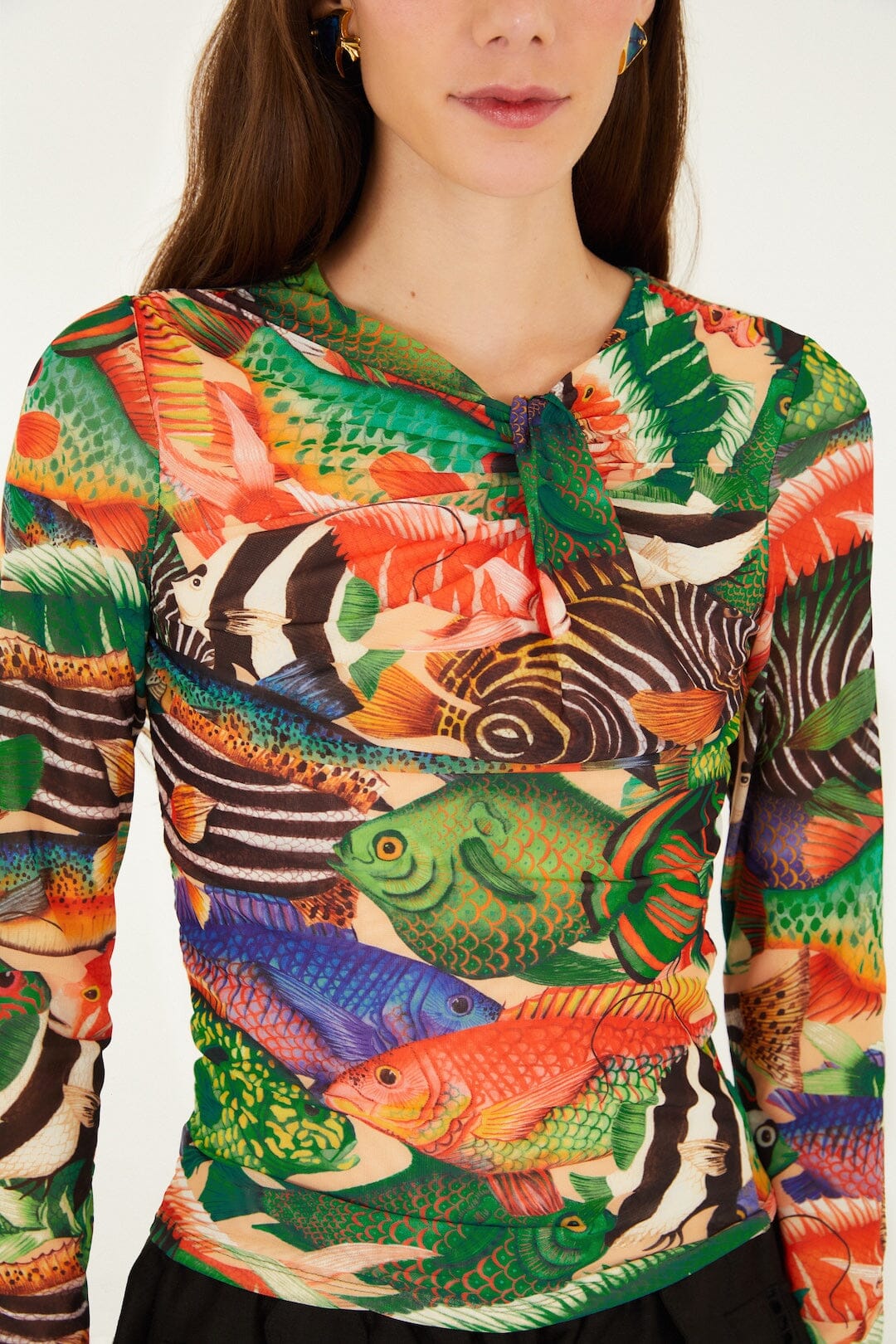 FARM Rio Shop Multicolor Fish Sea Tule Blouse
