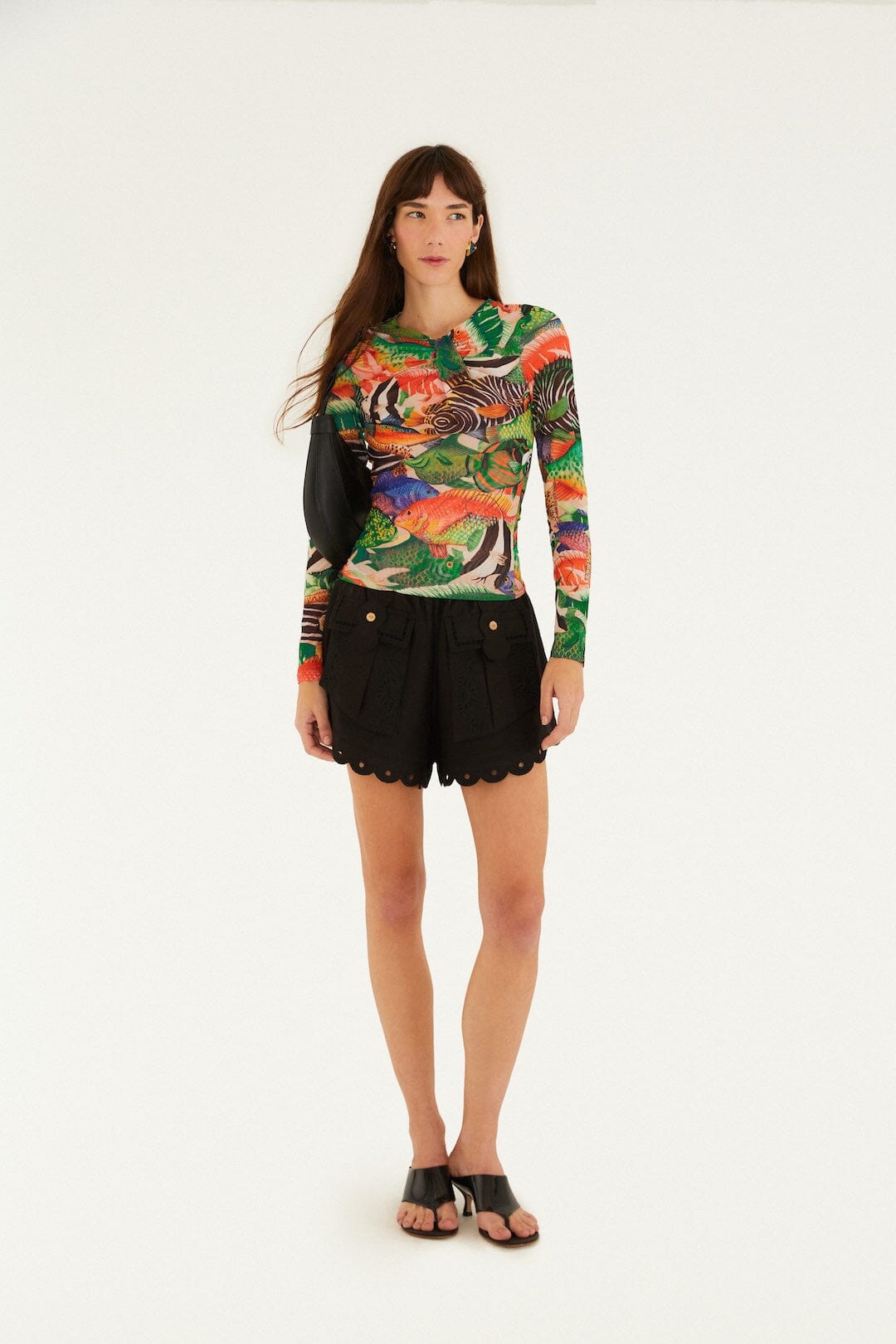 FARM Rio Shop Multicolor Fish Sea Tule Blouse