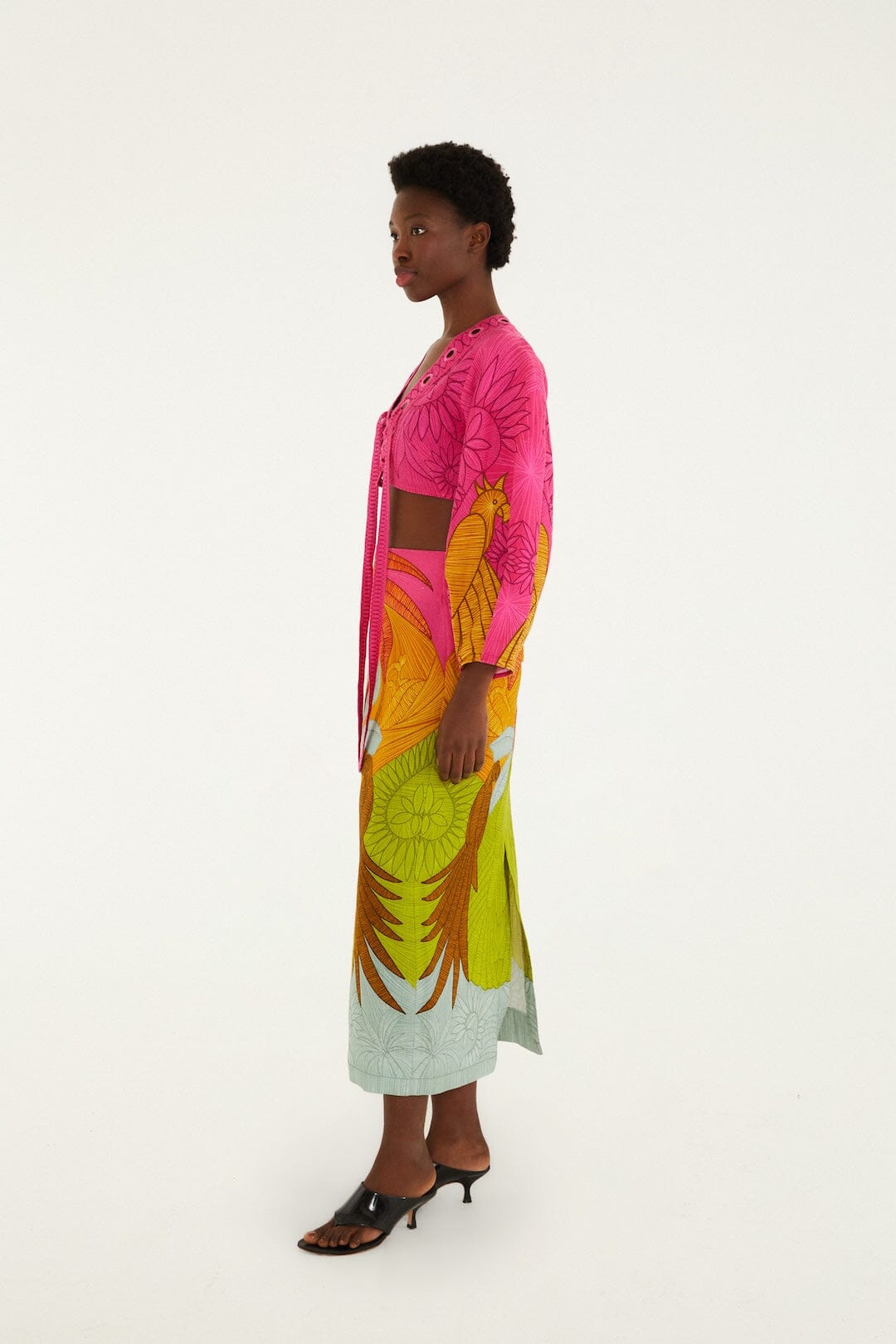 FARM Rio Shop Multicolor Usiacuri Euroflax Premium Linen Midi Skirt