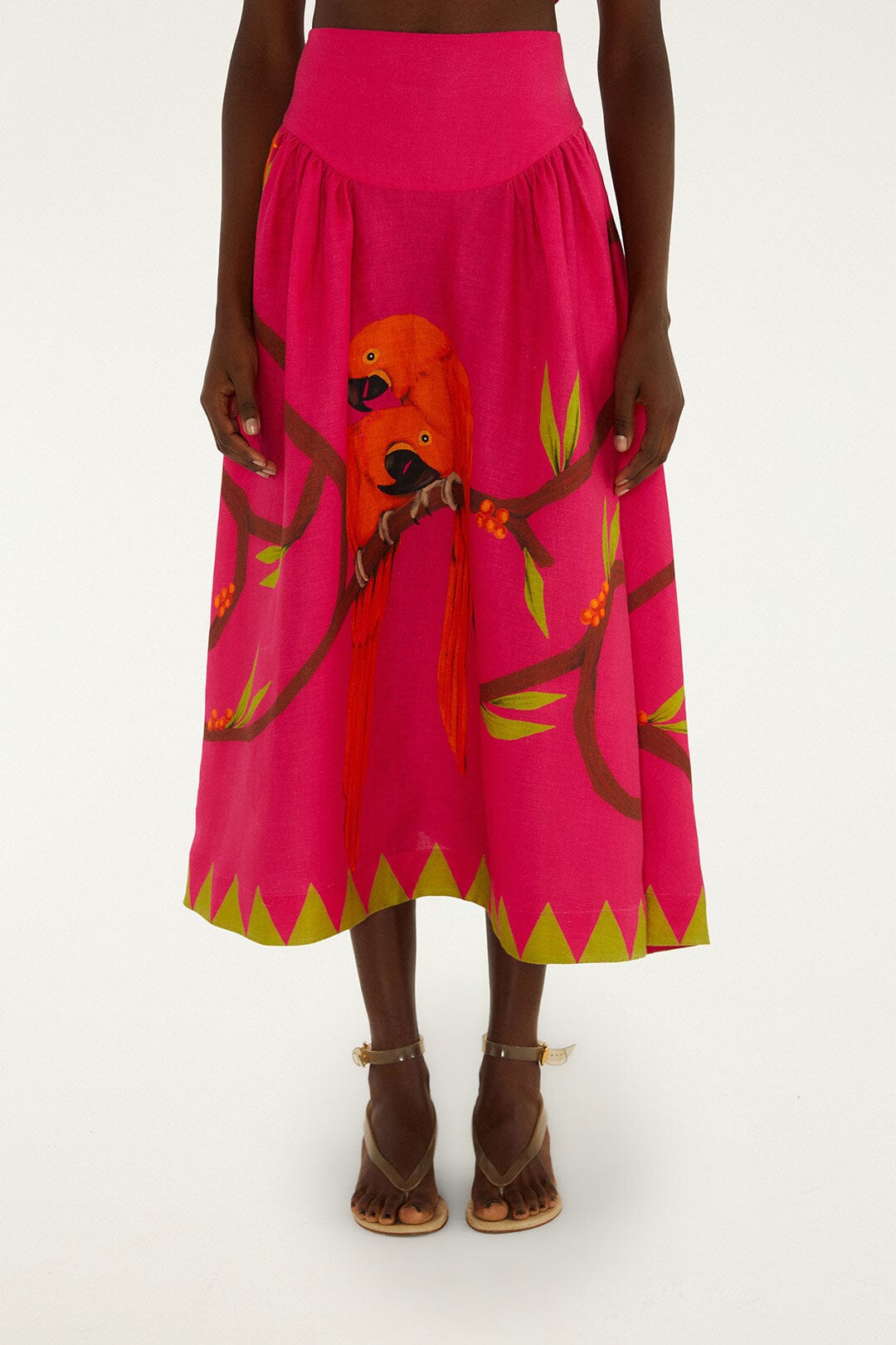 FARM Rio Shop Pink Euroflax Premium Linen Maxi Skirt