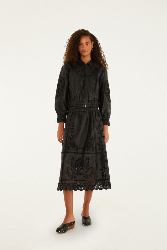 FARM Rio Shop Black Richelieu Heart Skirt