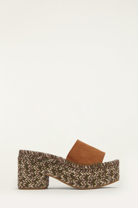 FARM Rio Shop Brown Platform Espadrille Sandal