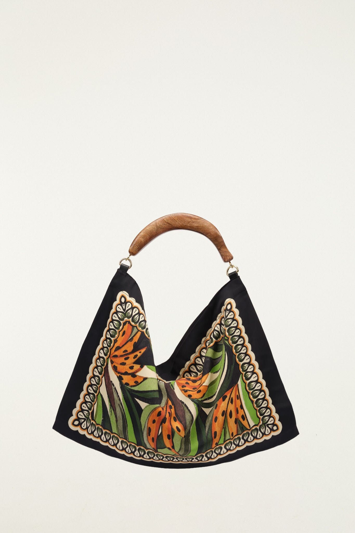 FARM Rio Shop Black Satin Small Scarf Bag