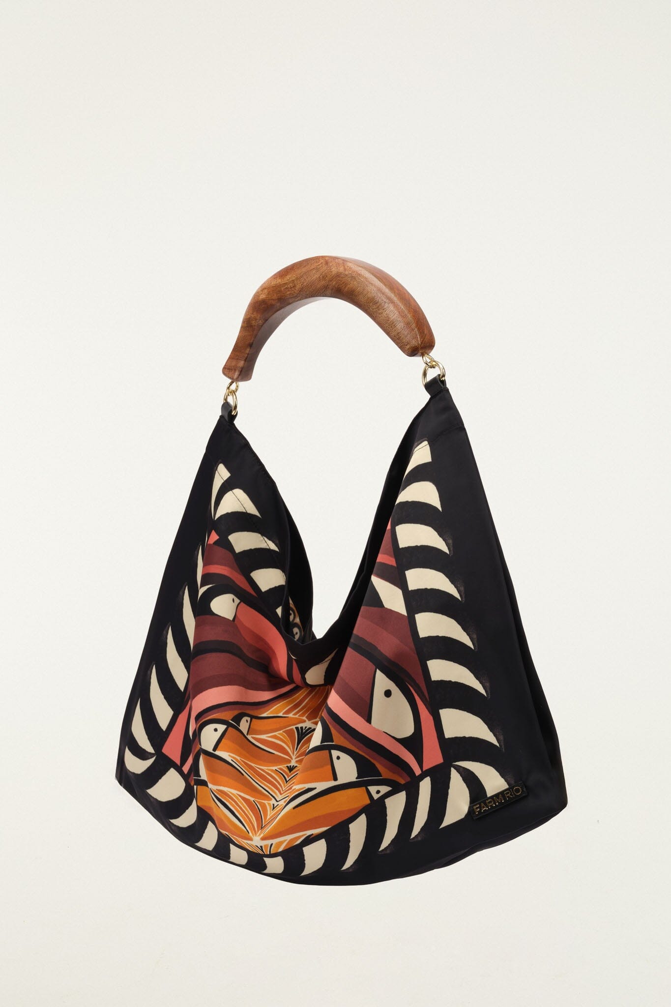 FARM Rio Shop Black Satin Small Scarf Bag