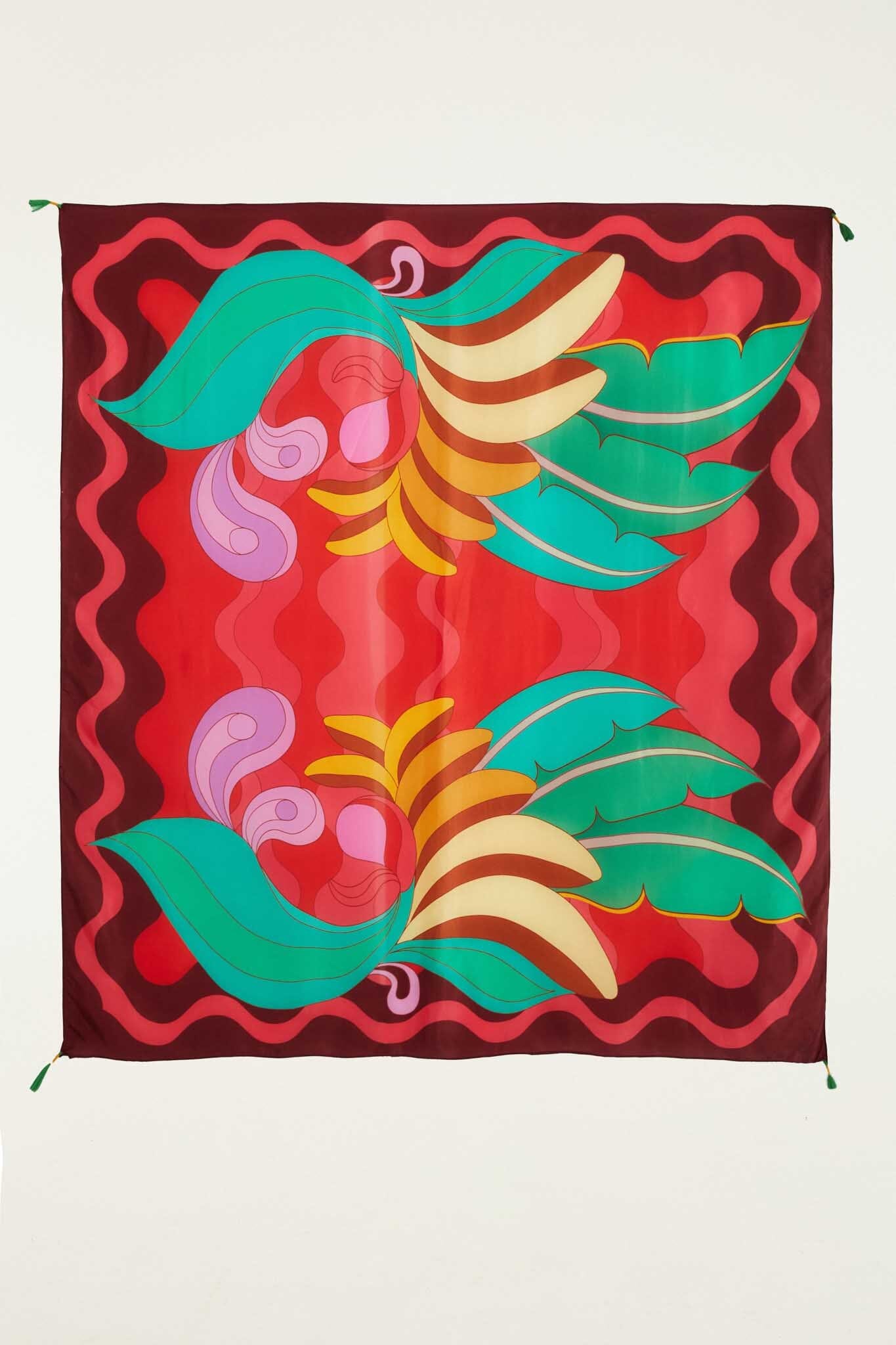 FARM Rio Shop Sarong With Tassel Trim In The Four Corners