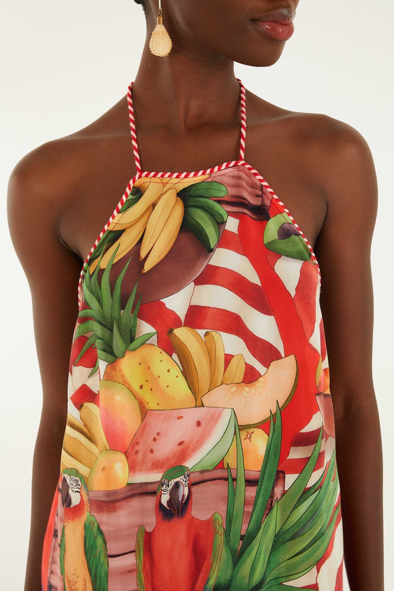 FARM Rio Shop Multicolor Tropical Rope Ties Mini Dress