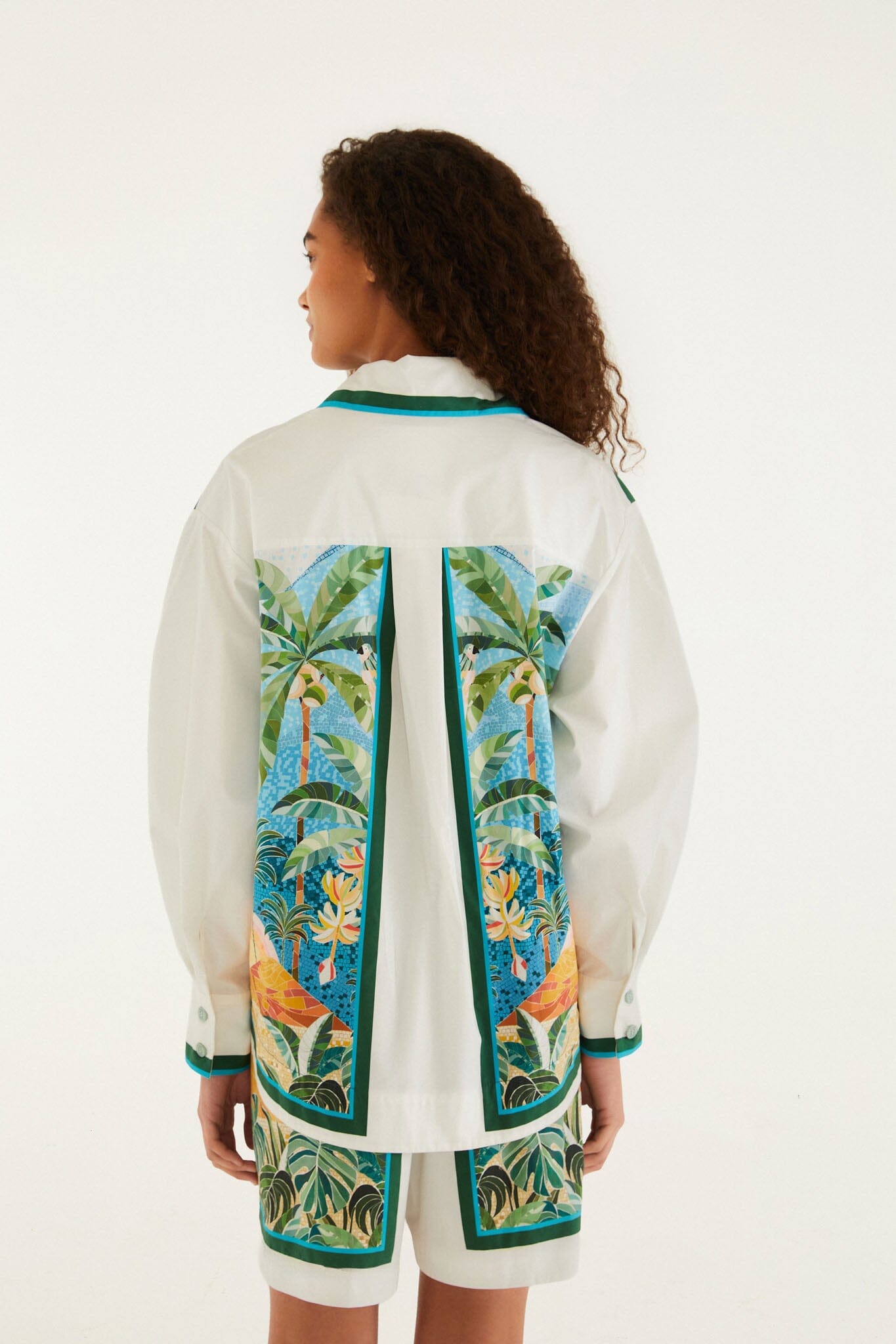 FARM Rio Shop Multicolor Rio Mosaic Collared Buttoned Shirt
