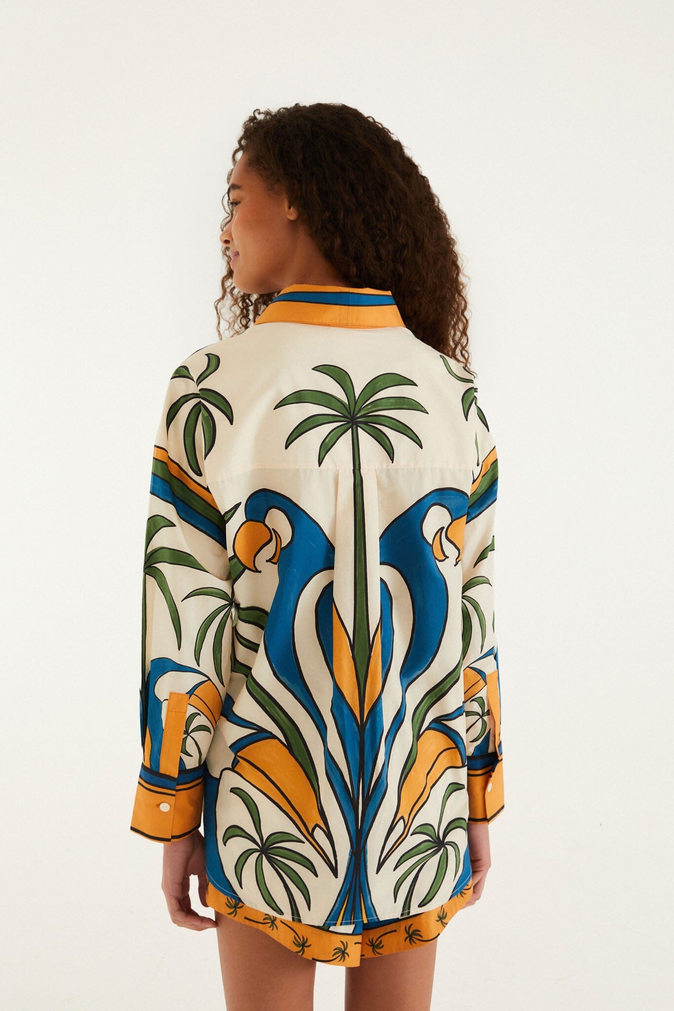 FARM Rio Shop Multicolor Tropical Graphic Collared Buttoned Shirt