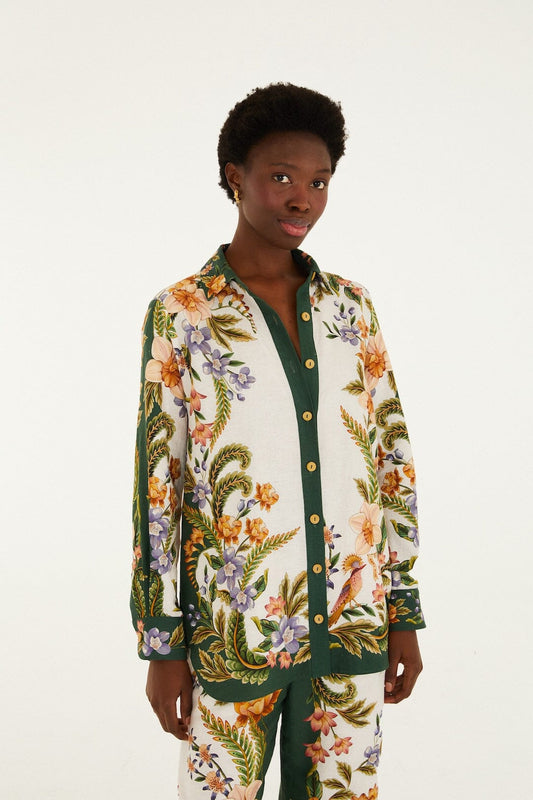 FARM Rio Shop Sand Nature Collared Buttoned Shirt